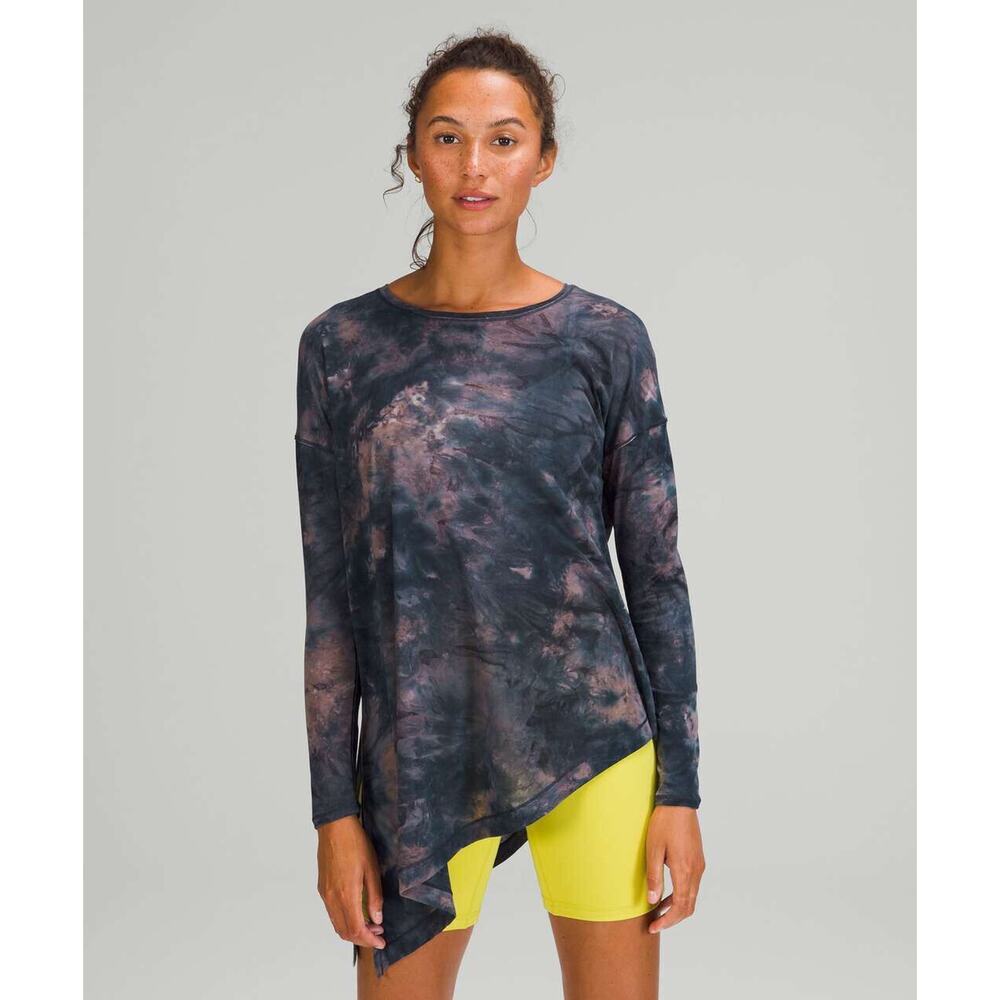 Lululemon To The Point Long Sleeve Top Size 4 Tie Dye Lightweight Active Lounge - Picture 6 of 16